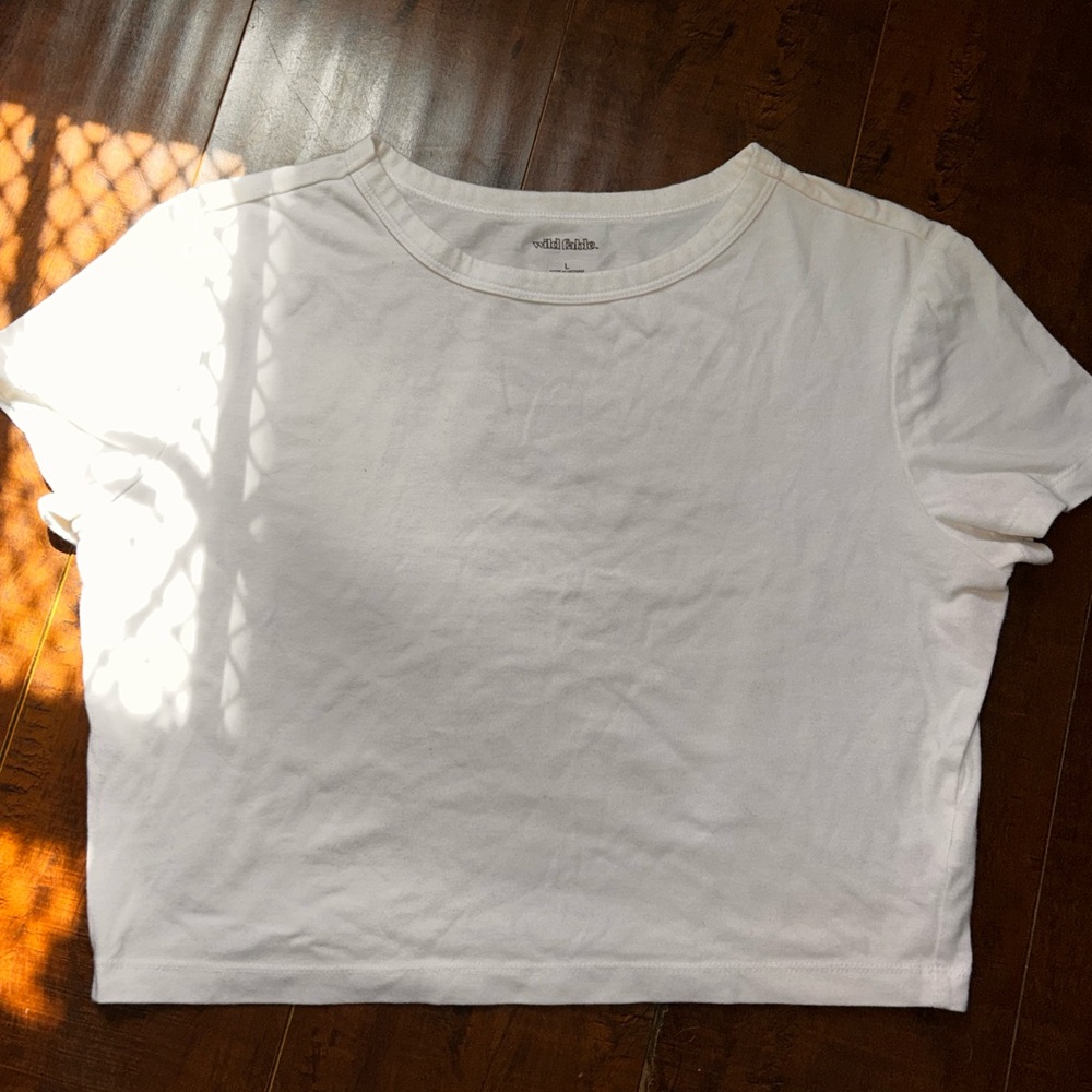 Wild Fable Cropped White Tee